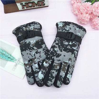 TAIAOJING Kids Winter Snow Ski Gloves Kids Winter Warm Windproof Cold Weather Outdoor Sports Gloves For Boys Girls Snow Gloves Ski Gloves One Size Grey