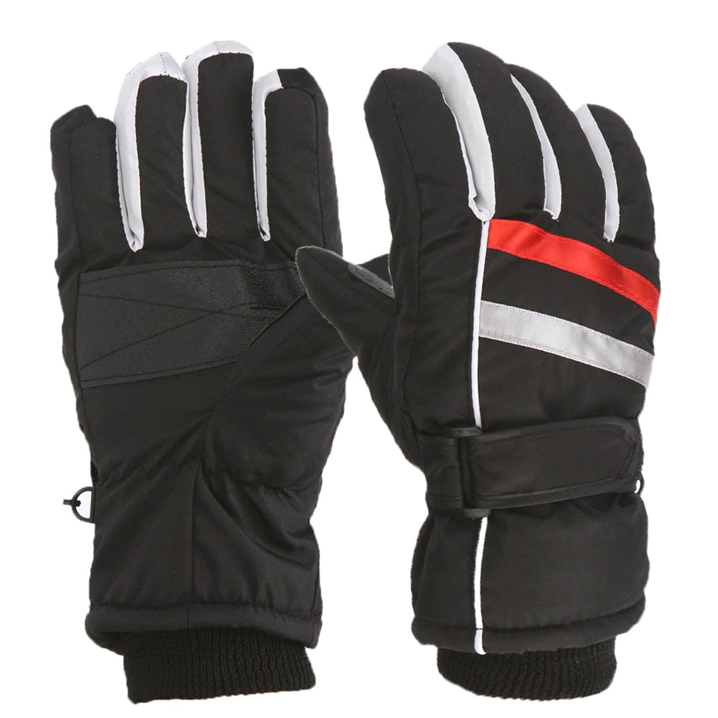 TAIAOJING Kids Winter Snow Ski Gloves Kids Winter Warm Windproof Cold Weather Outdoor Sports Gloves For Boys Girls Snow Gloves Ski Gloves One Size Z2 Black