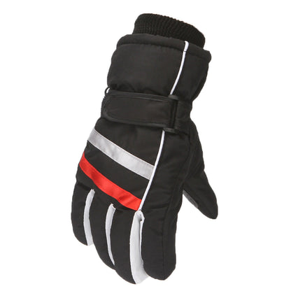 TAIAOJING Kids Winter Snow Ski Gloves Kids Winter Warm Windproof Cold Weather Outdoor Sports Gloves For Boys Girls Snow Gloves Ski Gloves One Size Z2 Black