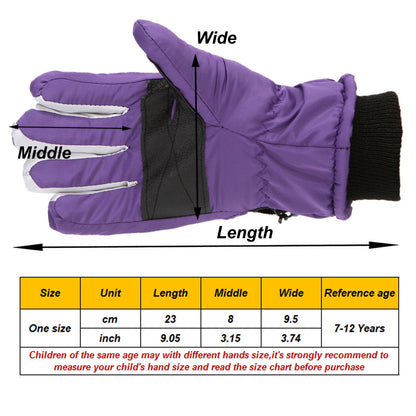 TAIAOJING Kids Winter Snow Ski Gloves Kids Winter Warm Windproof Cold Weather Outdoor Sports Gloves For Boys Girls Snow Gloves Ski Gloves One Size Z2 Black