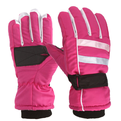 TAIAOJING Kids Winter Snow Ski Gloves Kids Winter Warm Windproof Cold Weather Outdoor Sports Gloves For Boys Girls Snow Gloves Ski Gloves One Size Z2 Hot Pink