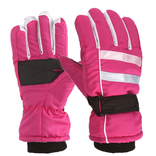TAIAOJING Kids Winter Snow Ski Gloves Kids Winter Warm Windproof Cold Weather Outdoor Sports Gloves For Boys Girls Snow Gloves Ski Gloves One Size Z2 Hot Pink