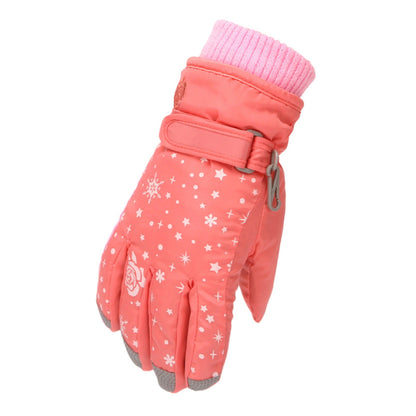 TAIAOJING Kids Winter Snow Ski Gloves Kids Winter Warm Windproof Cold Weather Outdoor Sports Gloves For Boys Girls Snow Gloves Ski Gloves One Size Z8 Orange