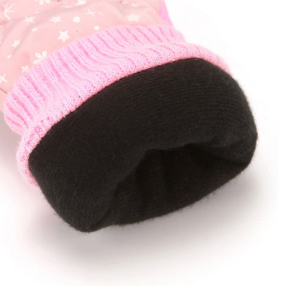 TAIAOJING Kids Winter Snow Ski Gloves Kids Winter Warm Windproof Cold Weather Outdoor Sports Gloves For Boys Girls Snow Gloves Ski Gloves One Size Z8 Pink