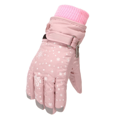 TAIAOJING Kids Winter Snow Ski Gloves Kids Winter Warm Windproof Cold Weather Outdoor Sports Gloves For Boys Girls Snow Gloves Ski Gloves One Size as pictures shown