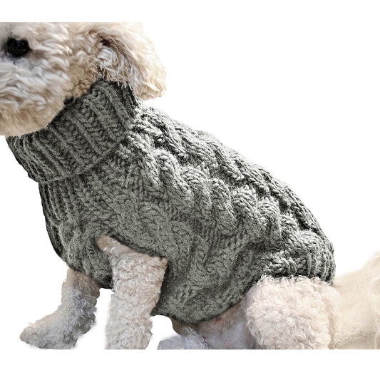 Clearance Under $5 Boovnll Dog Sweater, Winter Turtleneck Knitted Keep Warm Sleeveless Pet Clothes, Dog Clothes for Small Dog Fall Winter Dog Sweaters, (Black, S) M Gray