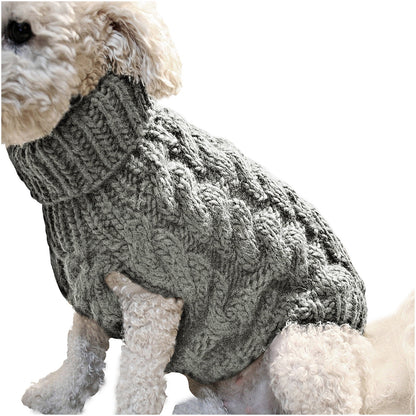 Clearance Under $5 Boovnll Dog Sweater, Winter Turtleneck Knitted Keep Warm Sleeveless Pet Clothes, Dog Clothes for Small Dog Fall Winter Dog Sweaters, (Black, S) M Gray