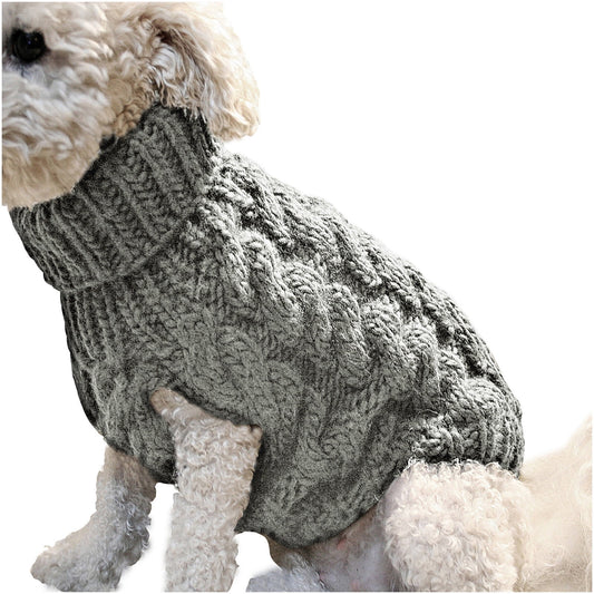 Clearance Under $5 Boovnll Dog Sweater, Winter Turtleneck Knitted Keep Warm Sleeveless Pet Clothes, Dog Clothes for Small Dog Fall Winter Dog Sweaters, (Black, S) M Gray