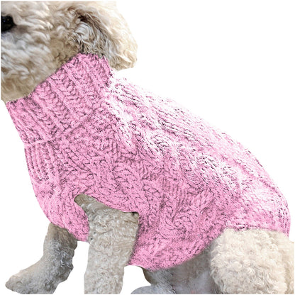 Clearance Under $5 Boovnll Dog Sweater, Winter Turtleneck Knitted Keep Warm Sleeveless Pet Clothes, Dog Clothes for Small Dog Fall Winter Dog Sweaters, (Black, S) L Pink