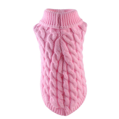 Clearance Under $5 Boovnll Dog Sweater, Winter Turtleneck Knitted Keep Warm Sleeveless Pet Clothes, Dog Clothes for Small Dog Fall Winter Dog Sweaters, (Black, S) L Pink