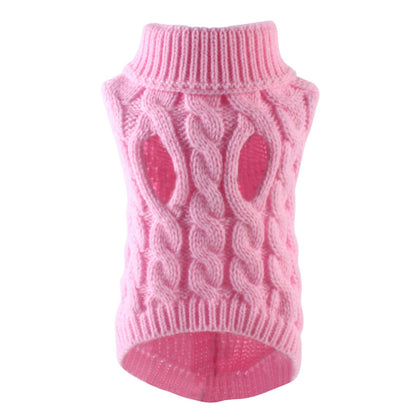 Clearance Under $5 Boovnll Dog Sweater, Winter Turtleneck Knitted Keep Warm Sleeveless Pet Clothes, Dog Clothes for Small Dog Fall Winter Dog Sweaters, (Black, S) L Pink