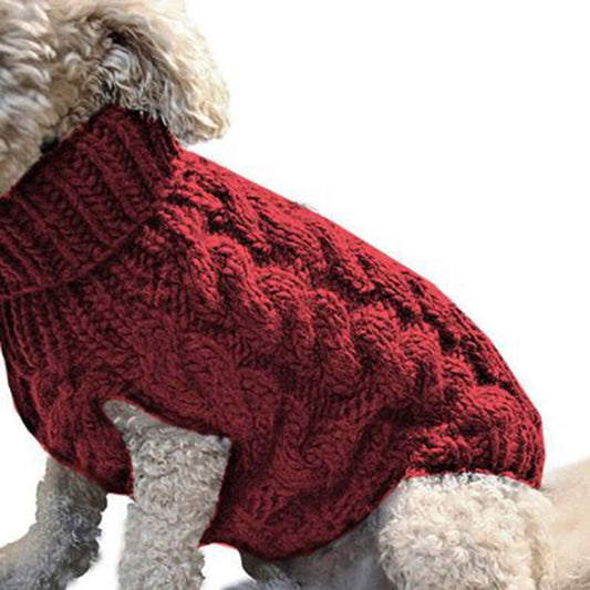 Clearance Under $5 Boovnll Dog Sweater, Winter Turtleneck Knitted Keep Warm Sleeveless Pet Clothes, Dog Clothes for Small Dog Fall Winter Dog Sweaters, (Black, S) L Red