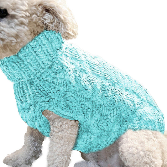 Clearance Under $5 Boovnll Dog Sweater, Winter Turtleneck Knitted Keep Warm Sleeveless Pet Clothes, Dog Clothes for Small Dog Fall Winter Dog Sweaters, (Black, S) S Sky Blue