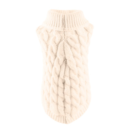 Clearance Under $5 Boovnll Dog Sweater, Winter Turtleneck Knitted Keep Warm Sleeveless Pet Clothes, Dog Clothes for Small Dog Fall Winter Dog Sweaters, (Black, S) L White
