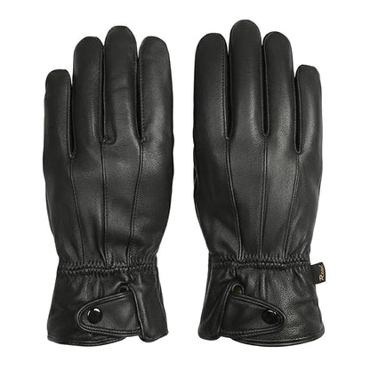 LGCASL Clearance! Mens Gloves，Gloves for Men，Mens Winter Gloves，Mens Leather Gloves Mens Winter Black Leather Gloves for Driving Dress Real Sheepskin Leather Warm Fleece Lined Gloves- 23*12cm Black