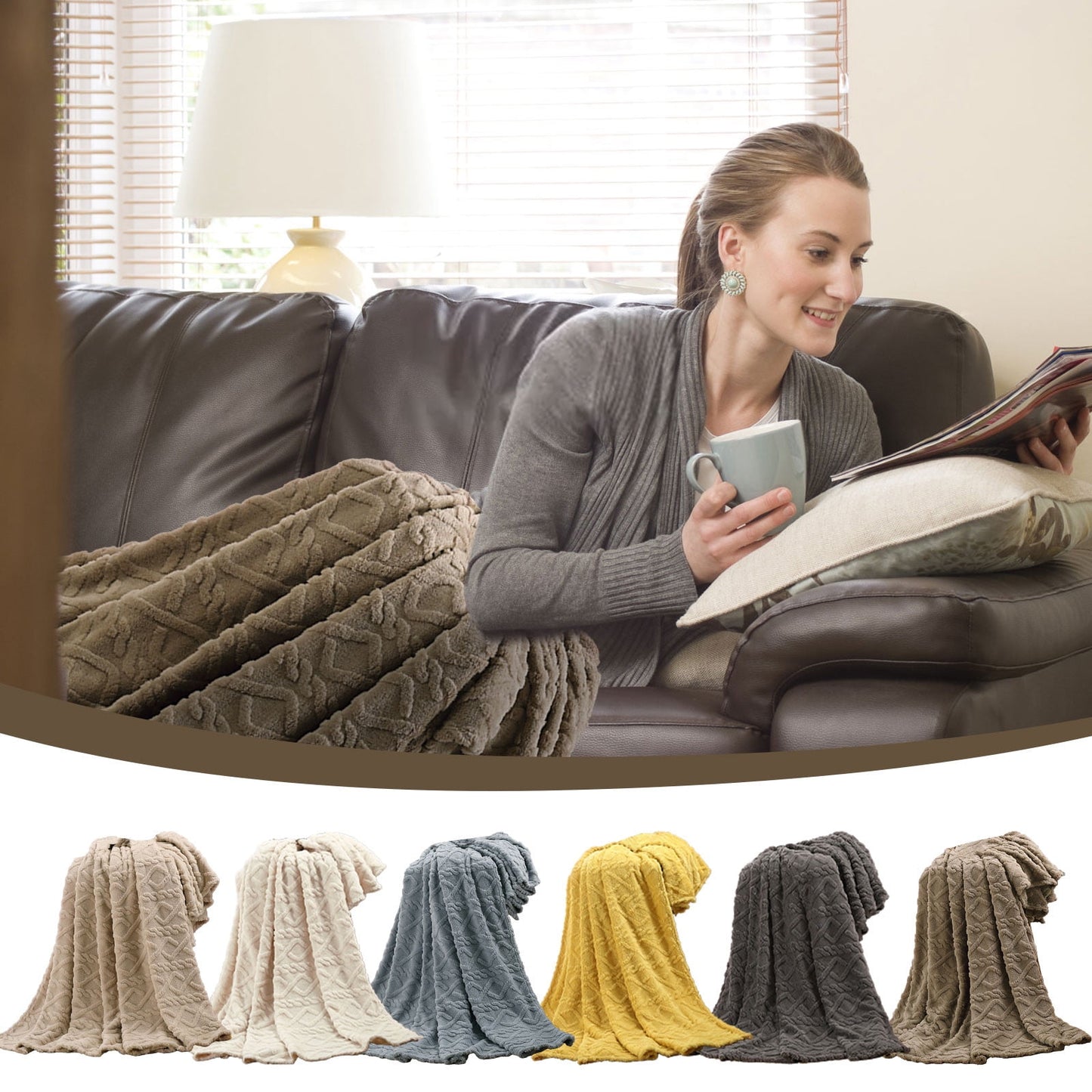 Warm Blankets for Winter, Winter Blankets Queen Size,King Blankets for The Bed, Winter Blankets Queen Size,Super Soft Throw Blankets, Silky Flannel Fleece Bed Blanket Beige