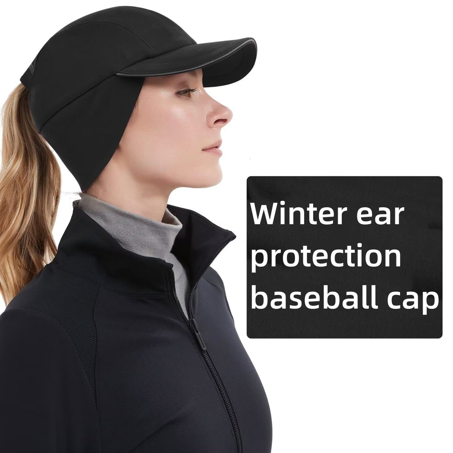 Ponytail Hat for Women –Reflective Winter Hat with Ponytail Hole for Workouts Vertical Ponytail Hole Winter Hat for Any Hair