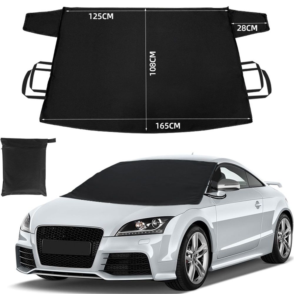 Windshield Cover for Ice and Snow | Durable 600D Oxford Fabric | Waterproof Winter Car Cover for Compact Cars, SUV and Sedan | Essential Car Winter Accessories