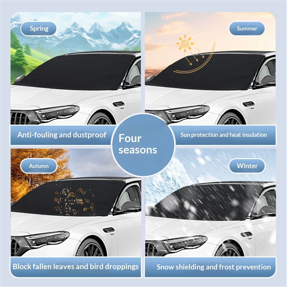 Windshield Cover for Ice and Snow | Durable 600D Oxford Fabric | Waterproof Winter Car Cover for Compact Cars, SUV and Sedan | Essential Car Winter Accessories