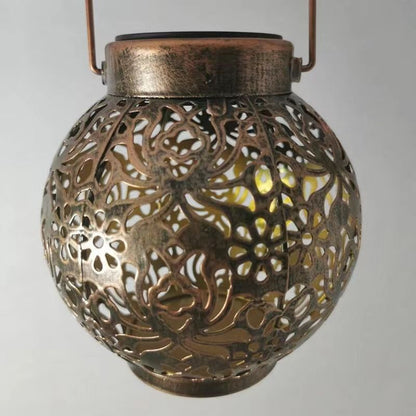 Solar Lanterns Outdoor Hanging Decorative Lights for Garden Patio Porch Decorations. (Bronze)
with handle