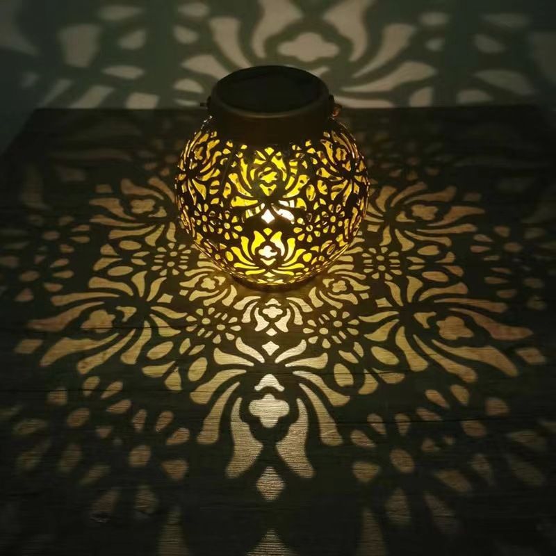 Solar Lanterns Outdoor Hanging Decorative Lights for Garden Patio Porch Decorations. (Bronze)
with handle