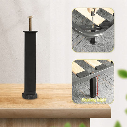 4Pcs Metal Furniture Support Legs, Adjustable Height 20 to 22cm Heavy Duty Bed Center F mj1537