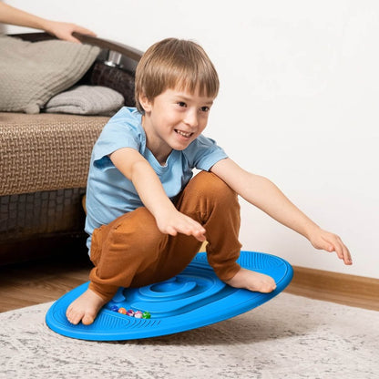 Wobble Balances Board,14.2*18.1in Kids Rocker Board with 3-5 Balls, Kids Balances Seesaw, Non-Slip Surfaces, for Home Kids Body Building Training Tool, Christmas Children's Gift(Mint Green)