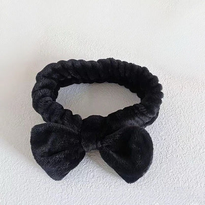 Autumn/Winter Plush Bow Headband Gray