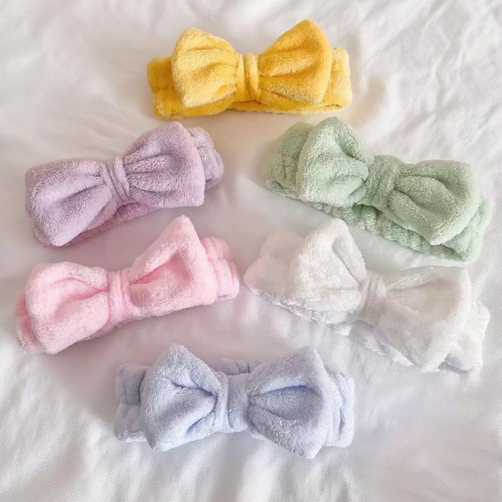 Autumn/Winter Plush Bow Headband Leather Red
