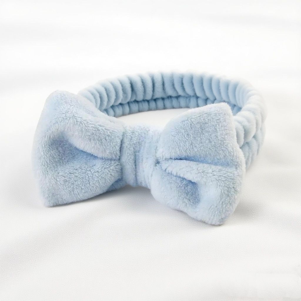 Autumn/Winter Plush Bow Headband Milky White