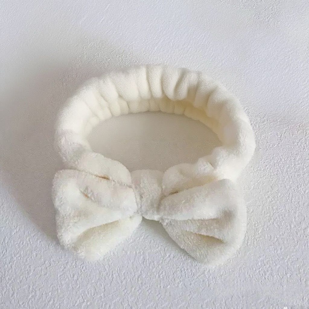 Autumn/Winter Plush Bow Headband Navy Blue