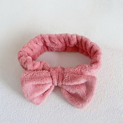 Autumn/Winter Plush Bow Headband Navy Blue