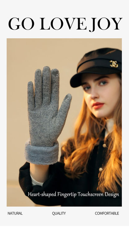 Ladies Winter Warm Cashmere Gloves DY36 Dark Tea Camel
