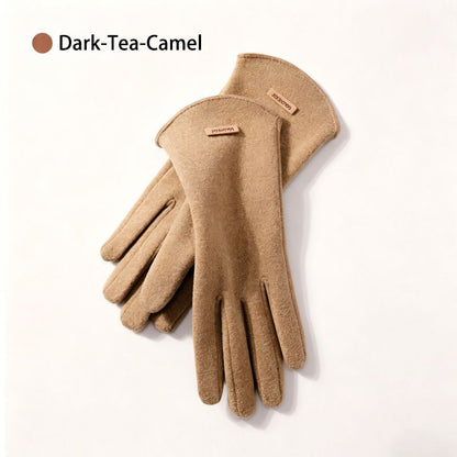 Ladies Winter Warm Cashmere Gloves DY43 Dark Tea Camel