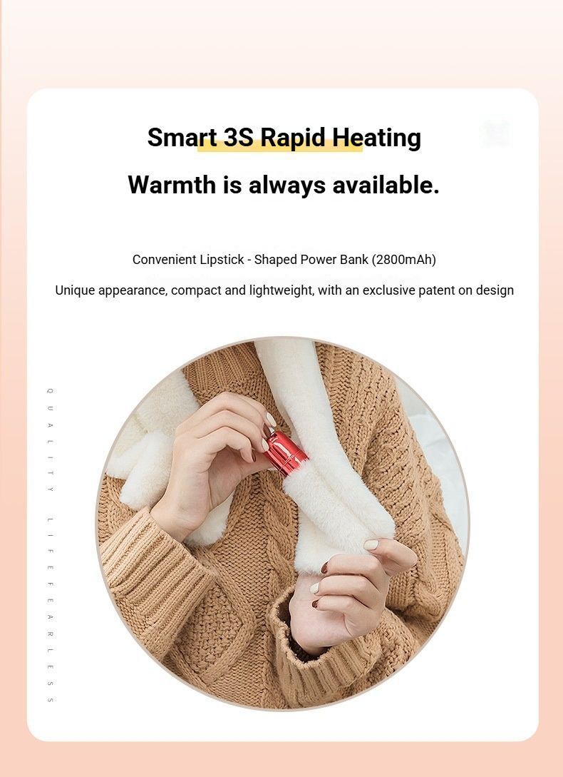 Winter Imitation Rabbit Fur USB Heated Scarf Beige