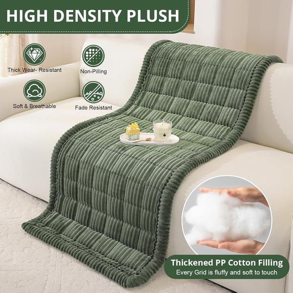 Pet Friendly Sofa Cover for Dogs, Washable Anti-slip Sofa Protector Mat, Dog Couch Cushion for Sofa, 60 x 150CM, Green