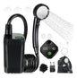 Portable Camping Shower, 6000mAh Rechargeable Shower Pump with Smart LED Temperature Display, 4 Spray Modes IPX7 Waterproof Outdoor Shower for Hiking, Travel, Car Washing & Pet Bathing, Black