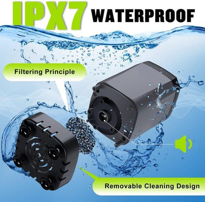 Portable Camping Shower, 6000mAh Rechargeable Shower Pump with Smart LED Temperature Display, 4 Spray Modes IPX7 Waterproof Outdoor Shower for Hiking, Travel, Car Washing & Pet Bathing, Black
