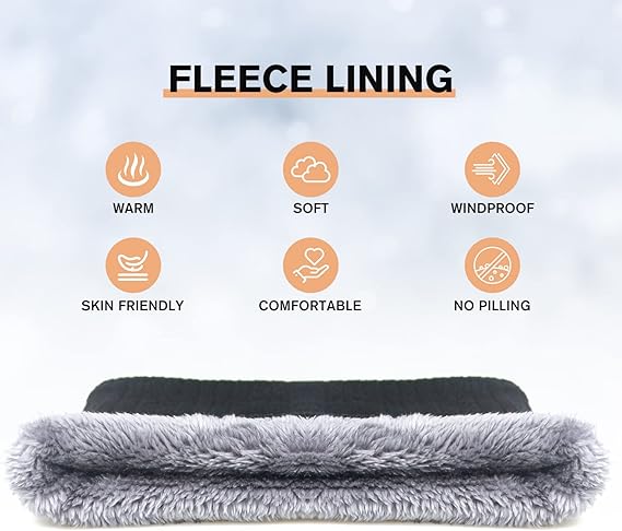 Winter Sports Fleece Scarf for Adults Khaki Warm Soft Winter Accessory