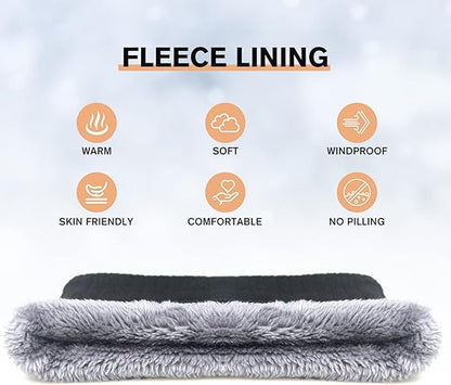 Winter Sports Fleece Scarf for Adults Khaki Warm Soft Winter Accessory