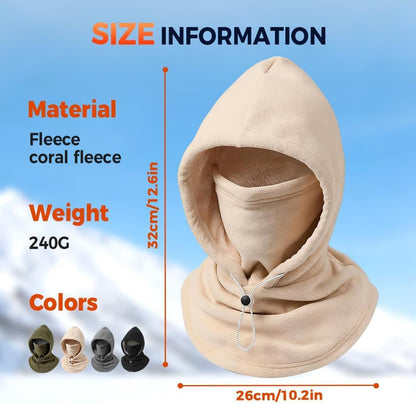 Windproof Winter Mask Hat, 2026 New Winter Balaclava Ski Thermal Fleece Hoodie Mask Neck Cover Warm Sports Cap Men Women