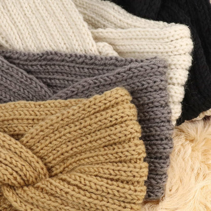 Knit Crochet Headband for Women Ear Warmer Soft Turban Stretch Headbands Warmer Winter Running Fashion Head Wrap Winter Accessories