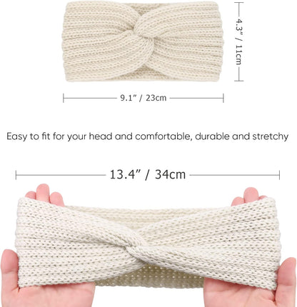 Knit Crochet Headband for Women Ear Warmer Soft Turban Stretch Headbands Warmer Winter Running Fashion Head Wrap Winter Accessories