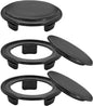 Biaungdo 3 Sets 3 Inch Outdoor Patio Table Umbrella Hole Ring and Cap Set, Standard Size Garden Beach Tablet Thicker Hole Ring Plug and Cap Set(Black, Inner Diameter 50mm/2inch)