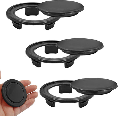 Biaungdo 3 Sets 3 Inch Outdoor Patio Table Umbrella Hole Ring and Cap Set, Standard Size Garden Beach Tablet Thicker Hole Ring Plug and Cap Set(Black, Inner Diameter 50mm/2inch)