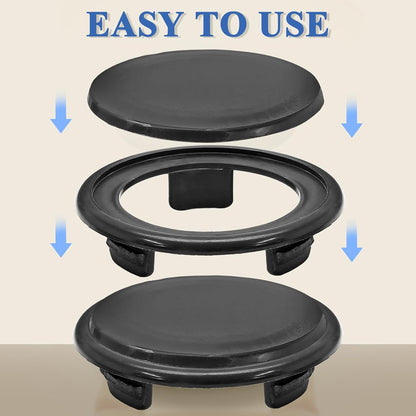Biaungdo 3 Sets 3 Inch Outdoor Patio Table Umbrella Hole Ring and Cap Set, Standard Size Garden Beach Tablet Thicker Hole Ring Plug and Cap Set(Black, Inner Diameter 50mm/2inch)