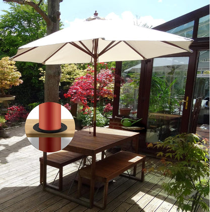 Biaungdo 3 Sets 3 Inch Outdoor Patio Table Umbrella Hole Ring and Cap Set, Standard Size Garden Beach Tablet Thicker Hole Ring Plug and Cap Set(Black, Inner Diameter 50mm/2inch)
