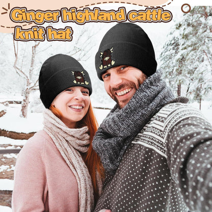 Black Highland Cow Beanie Winter Hat or Women Cute Beanie Womens Winter Hat Gits or Women Gits Animal Lovers