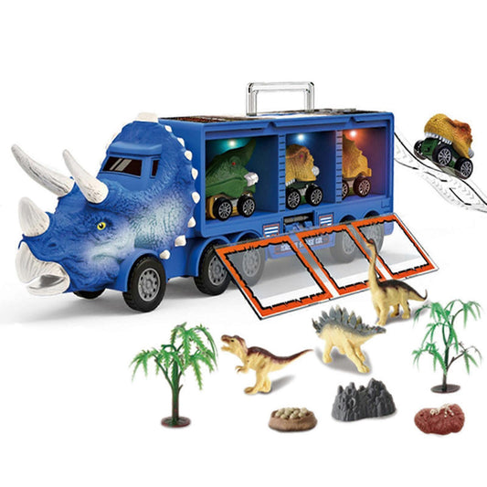 Dinosaur Truck Carrier Dinosaur Toy for Boys, Dinosaur Playset for Boys Age 3 & Up with More Dinosaur Figures