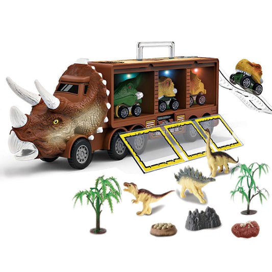 Dinosaur Truck Carrier Dinosaur Toy for Boys, Dinosaur Playset for Boys Age 3 & Up with More Dinosaur Figures